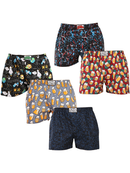 Styx Set de cinci - boxeri bărbați Styx art elastic clasic multicolor