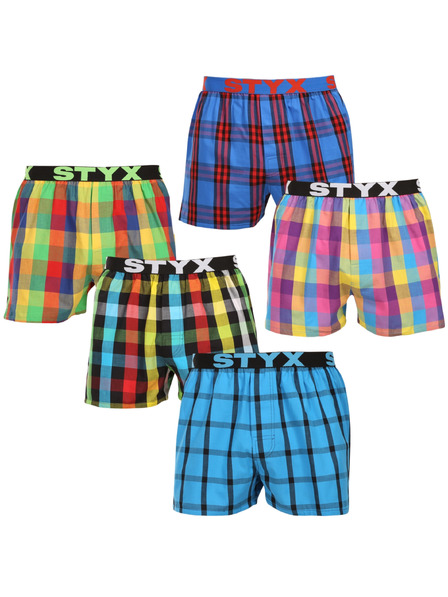 Styx Set de cinci - boxeri bărbați Styx elastic sport multicolor