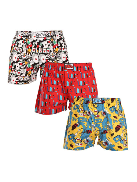 Styx Set de trei - pantaloni scurți bărbătești Styx art bandă clasică multicolori