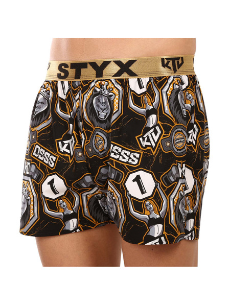 Styx Boxeri bărbătești Styx art / KTV elastic sport - elastic auriu