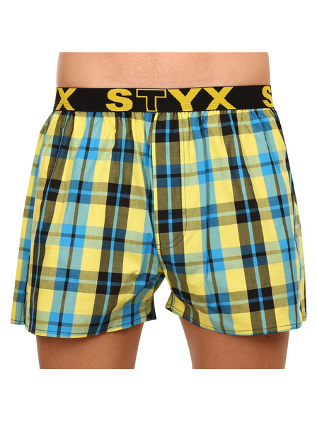 Styx Set de trei - pantaloni scurți bărbătești Styx bandă sportivă multicolori
