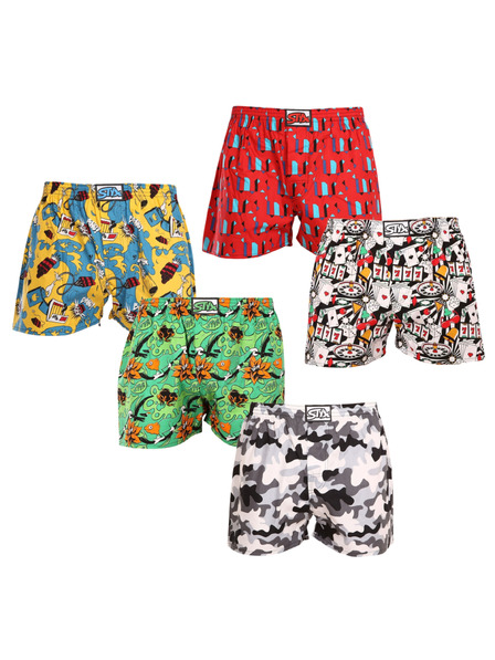 Styx Set de cinci - boxeri bărbați Styx art elastic clasic multicolor