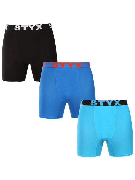 Styx Set de trei - boxeri bărbați Styx lung sport elastic multicolor