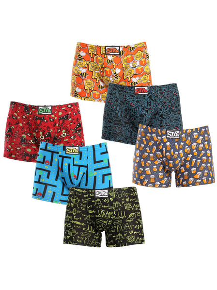 Styx Set de șase - boxeri bărbați Styx long art elastică clasică multicolor