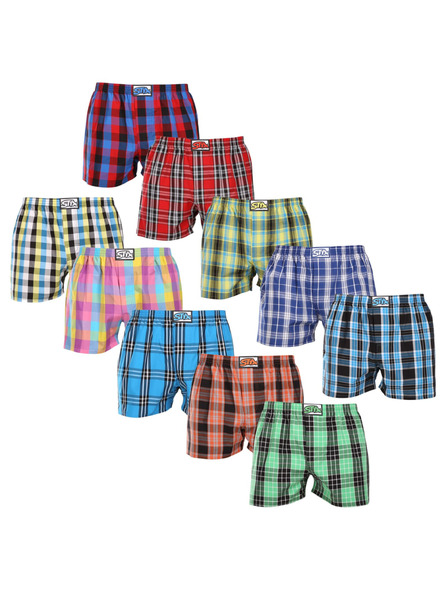 Styx Set de zece - boxeri bărbătești Styx clasic elastic multicolori