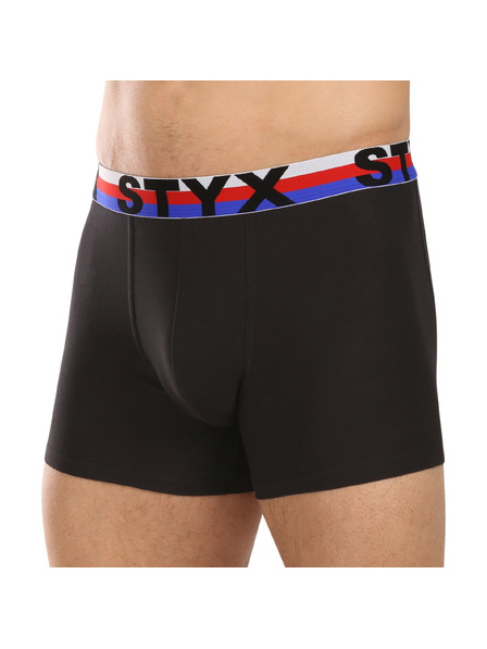 Styx Boxeri bărbați Styx long elastică sportivă negru tricolor
