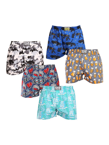 Styx Set de cinci - boxeri bărbați Styx art elastic clasic multicolor