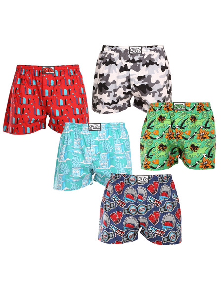 Styx Set de cinci - boxeri bărbați Styx art elastic clasic multicolor