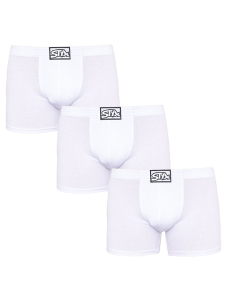 Styx Set de trei - boxeri bărbați Styx long elastică clasică albi
