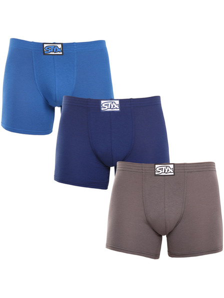 Styx Set de trei - boxeri bărbătești Styx long bandă clasică multicolor