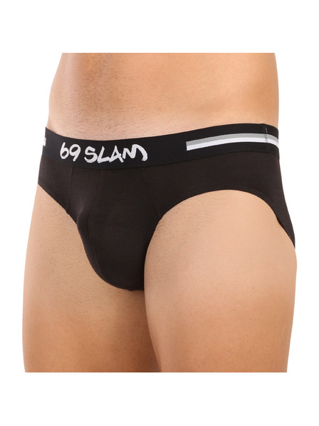 69slam Boxeri bărbătești 69SLAM Hanry plain bamboo hip negri