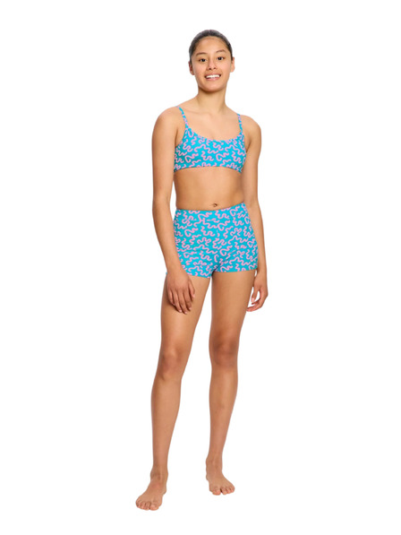 Modibodi Costum de baie fete Modibodi crop top Splice Wavy Blue partea de sus