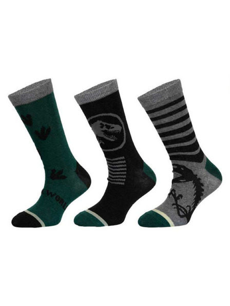 Trenýrkárna Set de trei - șosete pentru copii Jurassic World multicolore (39267/green)