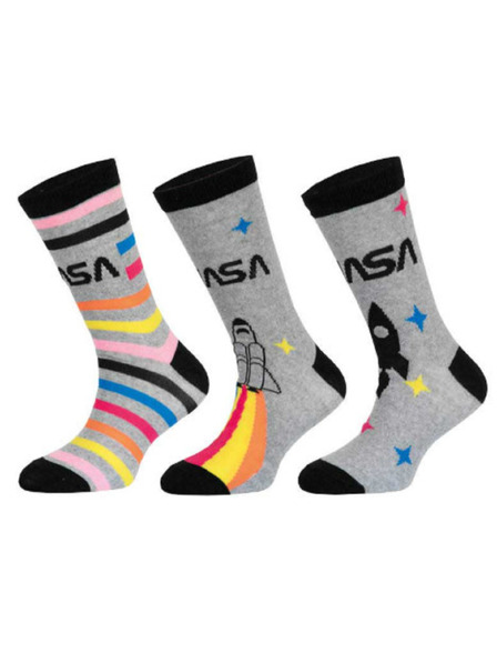 Trenýrkárna Set de trei - șosete pentru copii NASA multicolore (39270/grey)