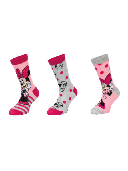 Trenýrkárna Set de trei - șosete pentru copii Minnie multicolore (39717/pink)