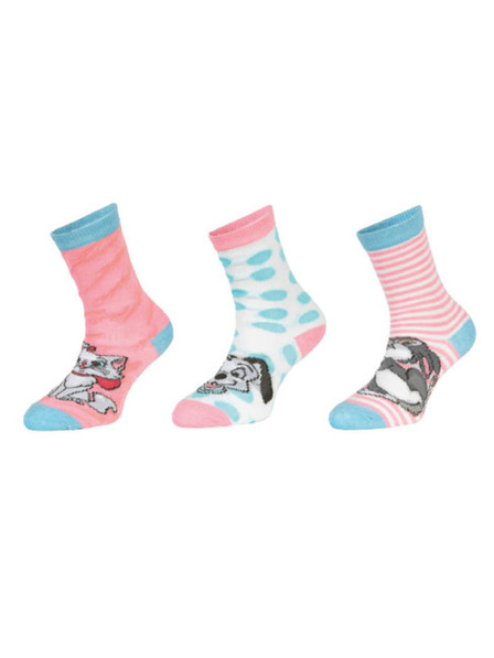Trenýrkárna Set de trei - șosete pentru copii Disney Animals multicolore (39132/pink)