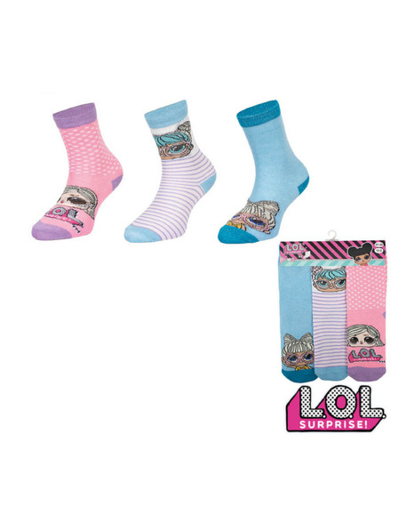 Trenýrkárna Set de trei - șosete pentru copii LOL multicolore (38766/blue)