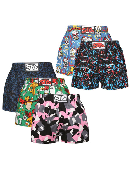 Styx Set de cinci - pantaloni scurți pentru copii Styx art elastic clasic multicolor