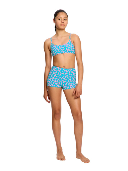 Modibodi Costum de baie menstrual pentru fete Modibodi Performance Hi Waist Short Super Wavy Blue parte de jos