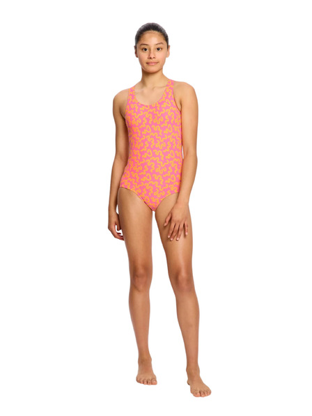 Modibodi Costum de baie menstrual pentru fete Modibodi Racerback One Piece Light Wavy Pink o singură bucată