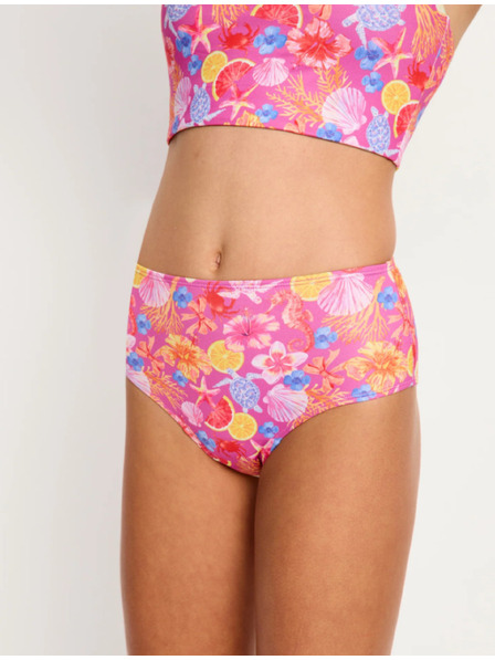 Modibodi Costum de baie menstrual pentru fete Modibodi Teen Swimwear Hi Waist Bikini Brief Super Tropicana Crush parte de jos