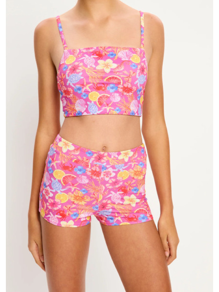 Modibodi Costum de baie menstrual pentru fete Modibodi Marine Teen Swimwear Hi Waist Short Super Tropicana Crush parte de jos