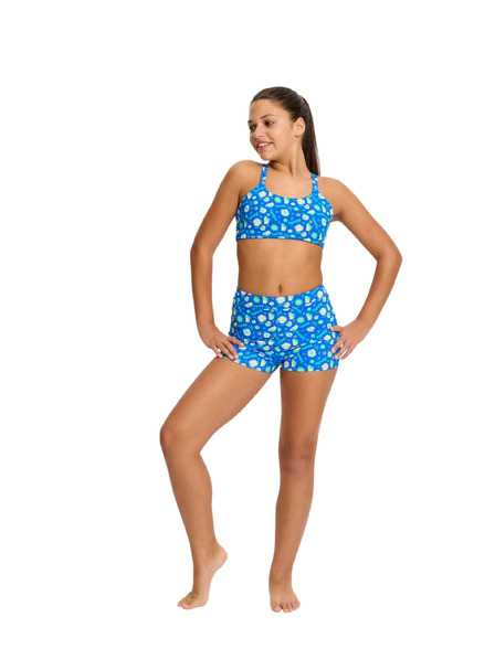 Modibodi Costum de baie menstrual pentru fete Modibodi Teen Smileyworld Hi Waist Short Boho Botanical Blue parte de jos