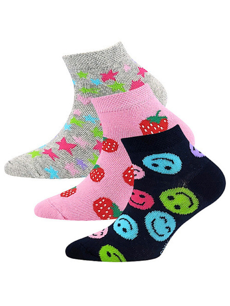 Lonka Set trei - șosete pentru copii Lonka scunde multicolore