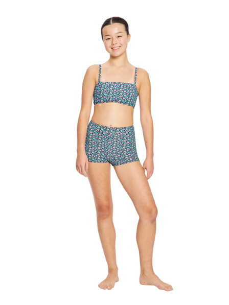 Modibodi Costum de baie menstrual pentru fete Modibodi Hi Waist Short Super Luna Blossom Black slip
