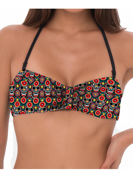 69slam Costum de baie pentru femei 69SLAM partea de sus WOMEN FLOWER SKULL MELASTI BANDEAU