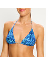 Modibodi Costum de baie Modibodi Tidal Triangle Bikini Top Python Blue vârf