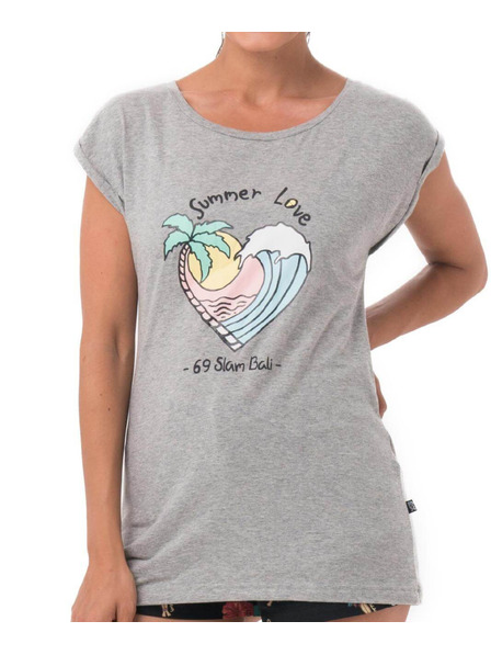 69slam Tricou pentru femei 69SLAM SUMMER LOVE GREY ELISA