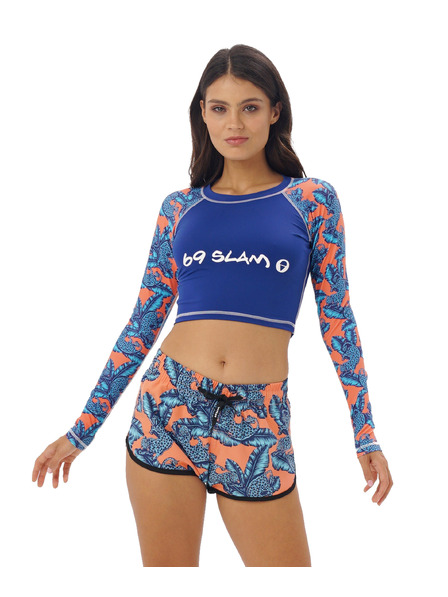 69slam Pantaloni scurți pentru femei 69SLAM JUNGLE BLUE ELOISE