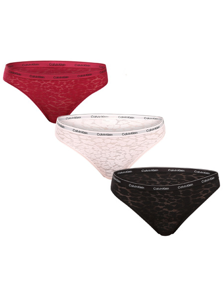 Calvin Klein Set de trei - chiloți multicolori Calvin Klein pentru femei