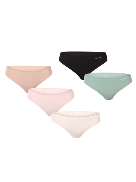 Calvin Klein Set de cinci - tanga fără cusătură pentru femei Calvin Klein multicolor
