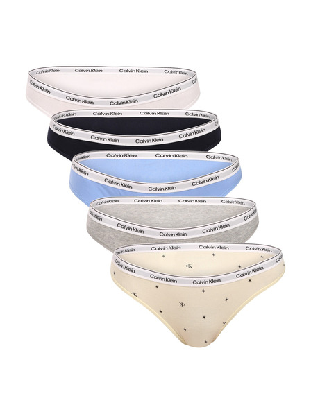 Calvin Klein Set de cinci - chiloți multicolori Calvin Klein pentru femei