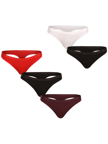 Calvin Klein Set de cinci - tanga multicolori Calvin Klein pentru femei