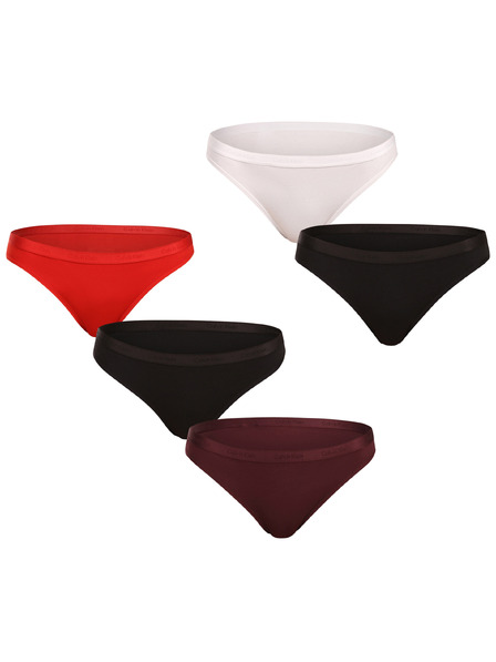 Calvin Klein Set de cinci - chiloți multicolori Calvin Klein pentru femei