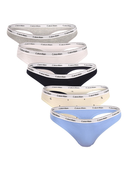 Calvin Klein Set de cinci - tanga multicolori Calvin Klein pentru femei