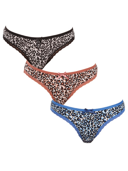 Fine Woman Set de trei - tanga pentru femei Fine woman multicolor