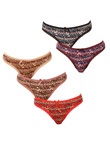 Fine Woman Set de cinci - tanga pentru femei Fine woman multicolori