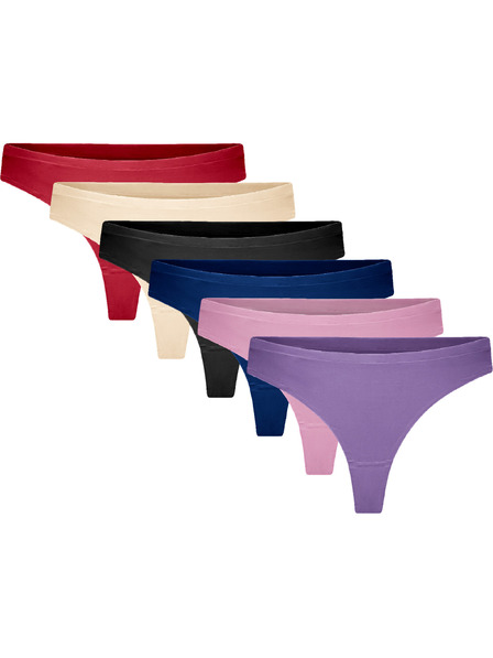Gaubert Set de șase - tanga pentru femei Gaubert fără cusături multicolori