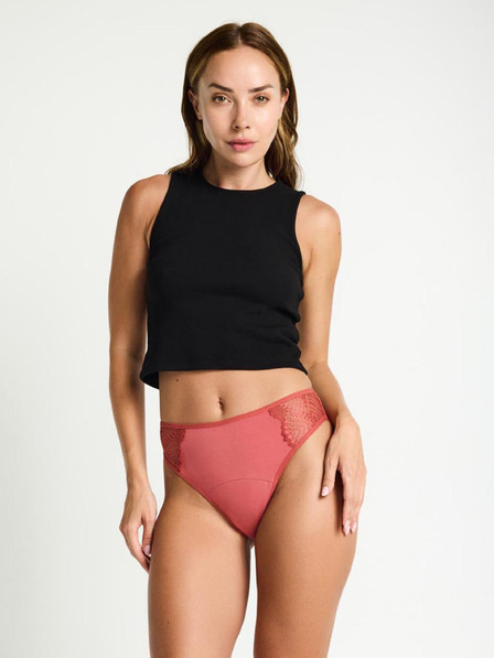 Modibodi Chilot menstrual Modibodi Sensual French Hi-Waist Moderate-Heavy Rosewood Pink