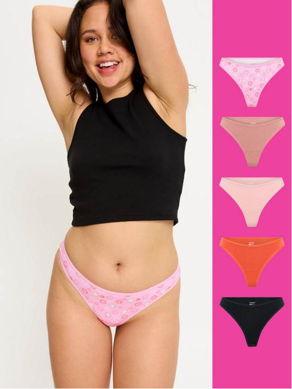 Modibodi Set de cinci - Tanga menstruală Modibodi Happy Place Multi