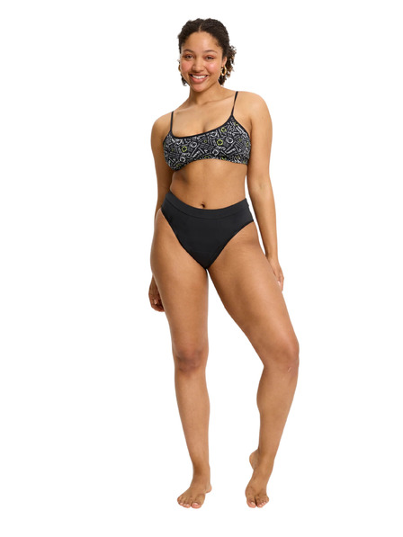 Modibodi Chilot menstrual Modibodi Smileyworld Hi Waist Brief Super-Overnight Negru