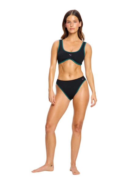 Modibodi Costum de baie menstrual Puma & Modibodi Hi-Leg Cheeky Bottom Super Black Orchid partea de jos