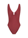 Modibodi Costum de baie menstrual Modibodi High V Neck One Piece Sahara Red