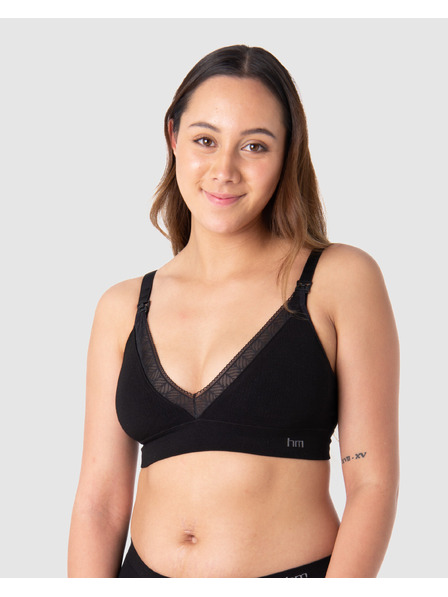Hotmilk Sutien de alăptare pentru femei Hotmilk Caress Seamfree Bamboo REGULAR CAP negru