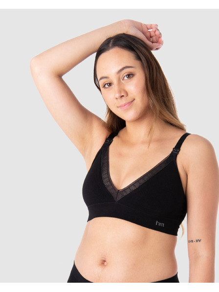 Hotmilk Sutien de alăptare pentru femei Hotmilk Caress Seamfree Bamboo REGULAR CAP negru
