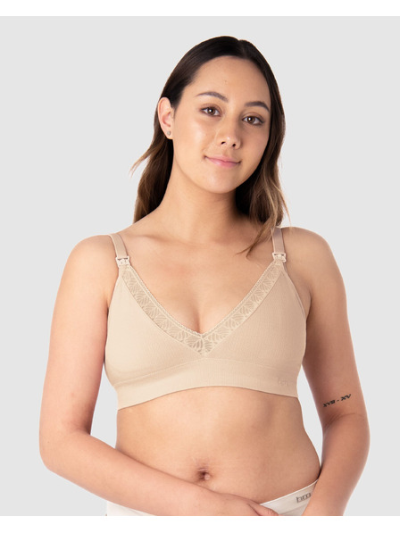 Hotmilk Sutien de alăptare pentru femei Hotmilk Caress Seamfree Bamboo REGULAR CAP bej